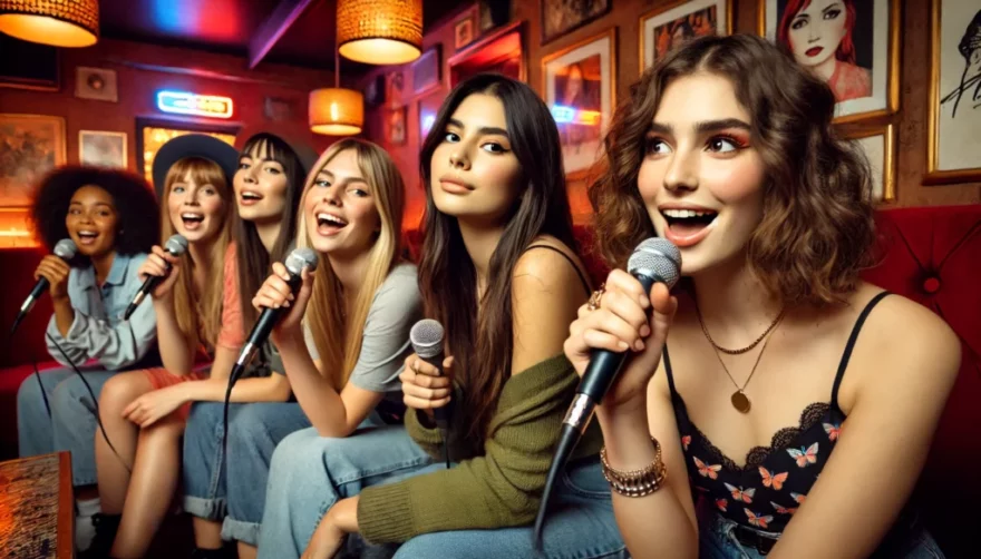 Karaoke Raum Hamburg Barmbek Innenansicht mit Leinwand